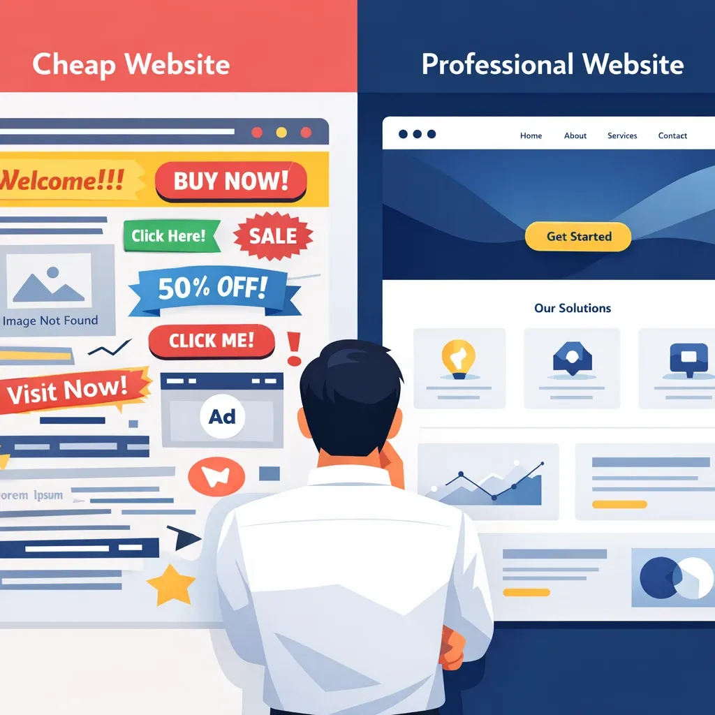 تفاوت سایت ارزان و حرفه‌ای